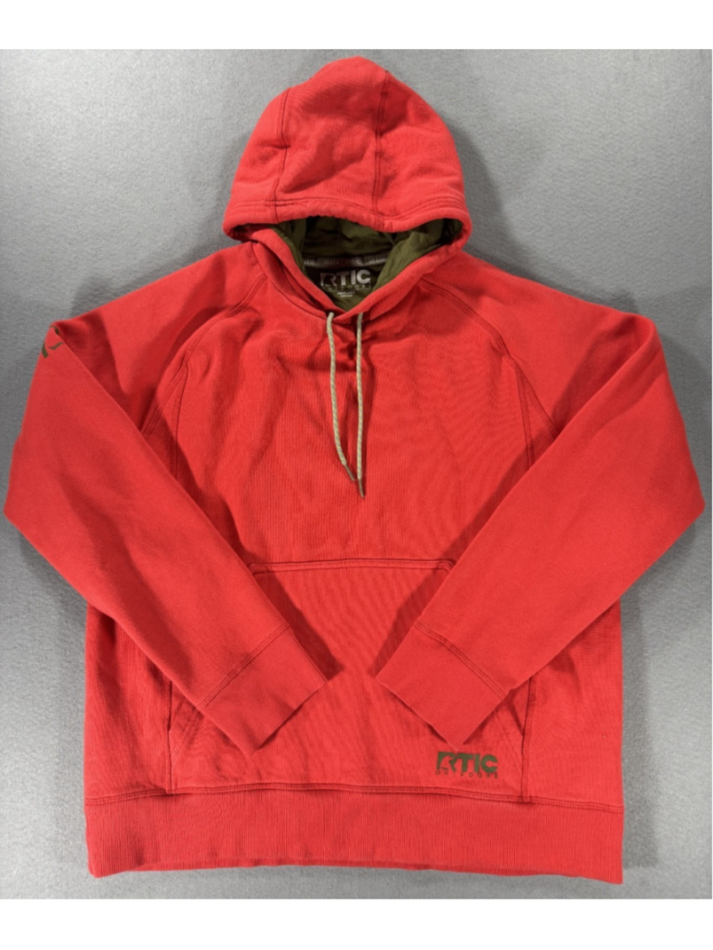 RTIC OUtdoors Men's Hoodie Large Red Water-Repellent Pullover Thumbholes EUC